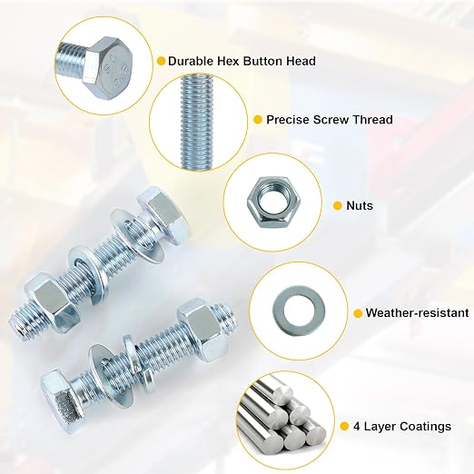 1012Pcs Grade 8.8 Metric Bolts Assortment, Hex Heavy Duty Bolts and Nuts Set, M4 M5 M6 M8 (12mm to 30mm), Comes with 3 Bits（Zinc Plated）