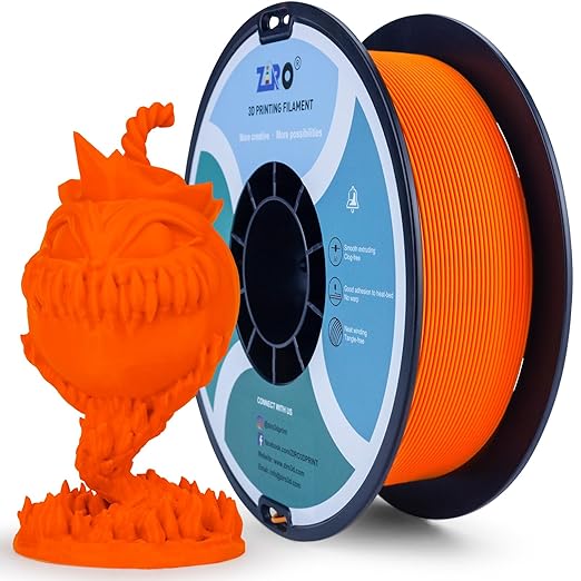 ZIRO Matte PLA Filament 1.75mm, Pure Color No-Shine 3D Printer Filament, High Toughness 3D Printing Material, Military Orange (Matte)