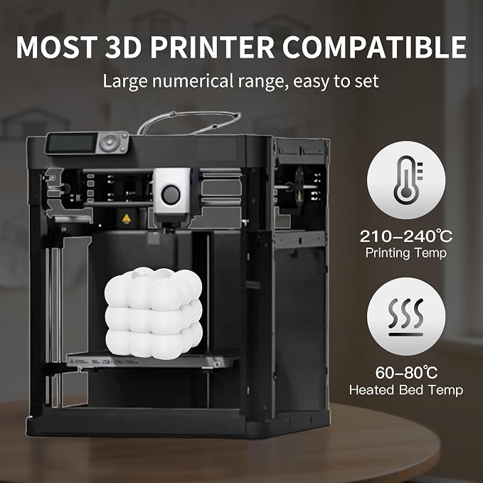 RAMBERY Matte PLA 3D Printer Filament Bundle 4KG, Matte Smooth Finish PLA Filament 1.75mm, Individually Vacuum Packed, 1kg(2.2lb) X4PCS, Black/White/Cement Gray/Cocoa Brown