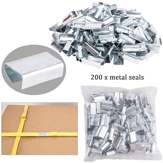 Banding Strapping Kit, Pallet Strapping Kit, Poly Strapping Kit, Plastic Strapping Kit Include Pallet Packaging Strapping Tool, Sealer Tools 3200' Length x 1/2" Wide and 200 Metal Seals