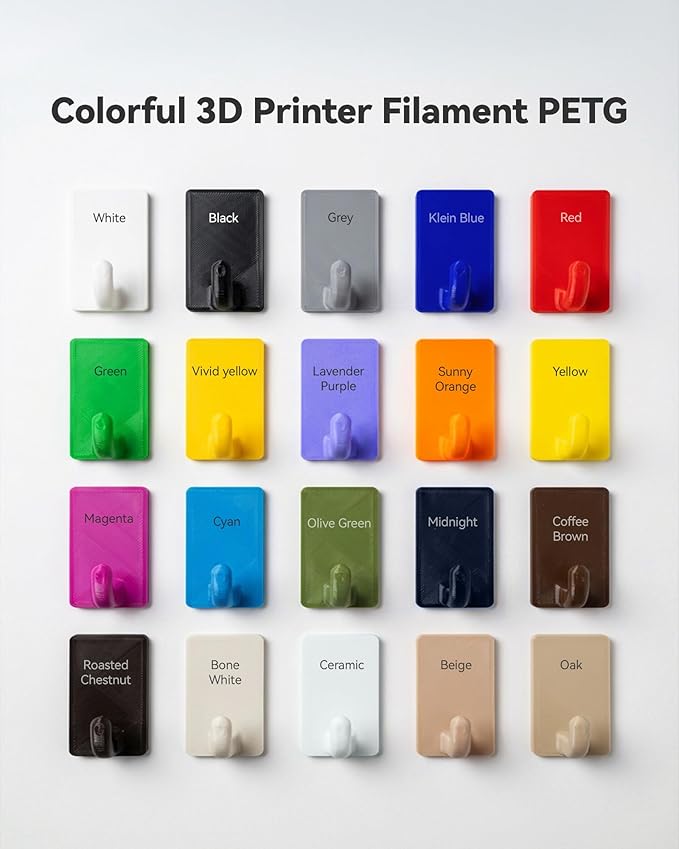 SUNLU PETG Filament 2KG, High Strength PETG 3D Printer Filament 1.75mm, Dimensional Accuracy +/- 0.02mm, 1KG Spool(2.2lbs), 2 Pack, Black+Grey