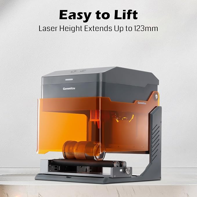 Genmitsu Kiosk 2.5W 2500mW Laser Engraver, Lightweight Portable Laser Engraver Machine Cutter with Acrylic Enclosure for DIY Wood Leather, 3.9'' x 3.9'' Engraving Area, Safety Class 1