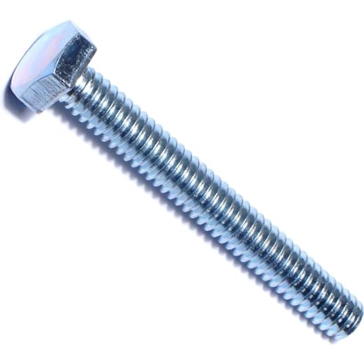 Hard to Find Fastener Tap Hex Bolts, Durable Corrosion-Resistant Steel Hex Head Bolt for Home Improvement, DIY, Construction, 1/4-20 x 2, Pack of 100