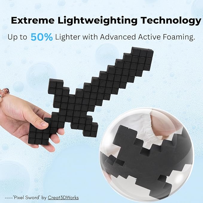 Siraya Tech Rebound PEBA Air - High-Rebound Active Foaming Filament, Adjustable Hardness 70A-95A, Ultra-Lightweight, for High-Performance Sports Gear, Drones & Resilient Prototypes (Black, 800g)