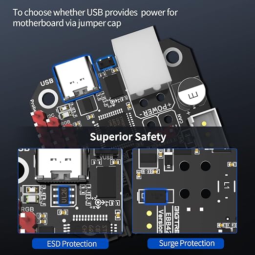 BIGTREETECH EBB42 CAN Bus with MAX31865 Adapter Board Hot End PCB Board Filament Break Blockage Detection for 42 Stepper Motor Extruder Nozzle Head Tool for Blv Ender 3 for Klipper Support PT1000