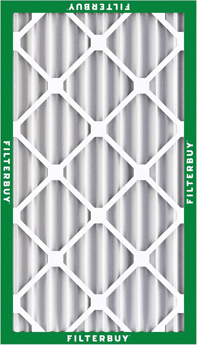 Filterbuy 14x25x4 Air Filter MERV 8 Essential Dust & Allergy Defense (12-Pack), Electrostatic Pleated HVAC AC Furnace Filters Replacement, Made in USA (Actual Size: 13.88 x 24.88 x 3.63)