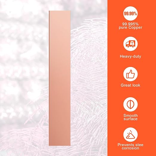 Yaocom 1 Pack Pure Copper Anode Sheet (99.995% Pure) for Plating and Electroplating, Copper Electrode Strip 0.04'' x 1'' x 6'' / 1mm x 25mm x 150mm