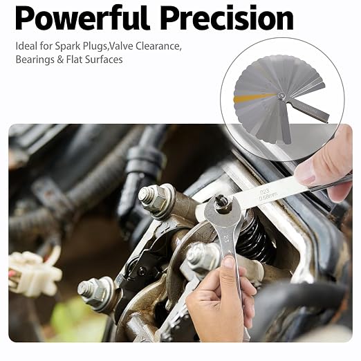 24 Inch Machinist Precision Straight Edge for Cylinder Heads and Blocks | Hardened Steel Engine Straightedge with Feeler Gauge, Gloves and Storage Case for Checking Flatness and Warpage