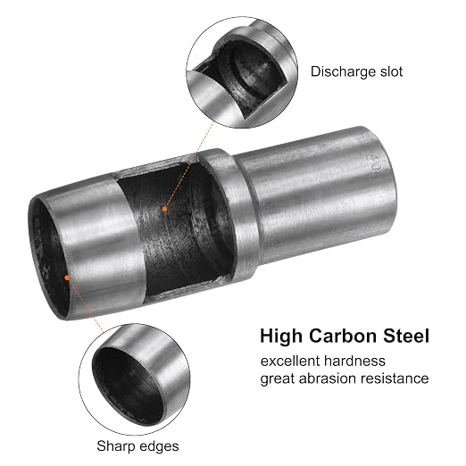 HARFINGTON Hollow Punch for Leather 40mm Round Hole Punch Tool for Belt Puncher Carbon Steel Single Punch for Watch Belts Cut Leather Craft Rubber Paper Fabric Plastic Soft Material