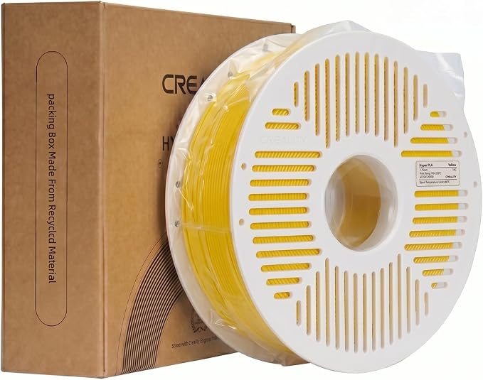 Creality PLA Filament with Reusable Spool 1KG, 1.75mm PLA 3D Printing Filament 2.2lbs High Dimensional Accuracy, Easy Installation Detachable Spool, Fits for Most 3D Printers, Yellow