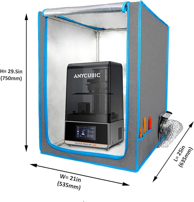 Resin 3D Printer Enclosure with Ventilation Kit Speed Control Vent Dustproof Cover Tent Compatible with ELEGOO Saturn 4 Ultra Mars 5 Ultra, Ender 3 V3 SE/KE/Ender3 Pro/Ender 3 V2/S1/Neo 3D Printer