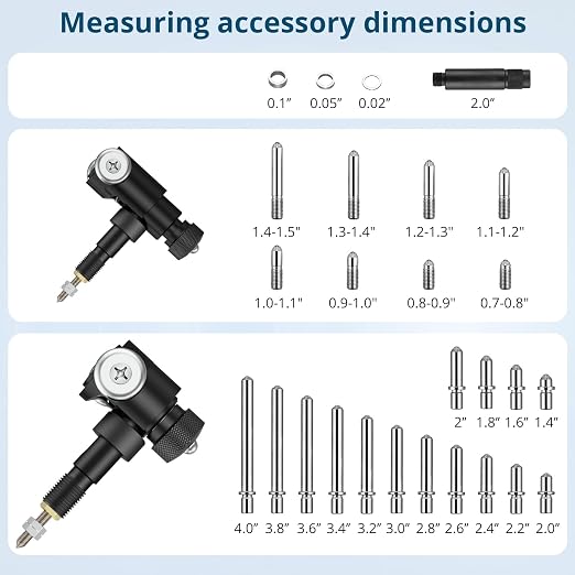 Dial Indicator Bore Gauge with 0.7"-6"/0.0005" Measuring Range Dial Bore Gauge Set with 23PCS Anvils & 6" Measuring Depth for Engine Cylinder Deep Engine Hole Cylinder Measurement Gage