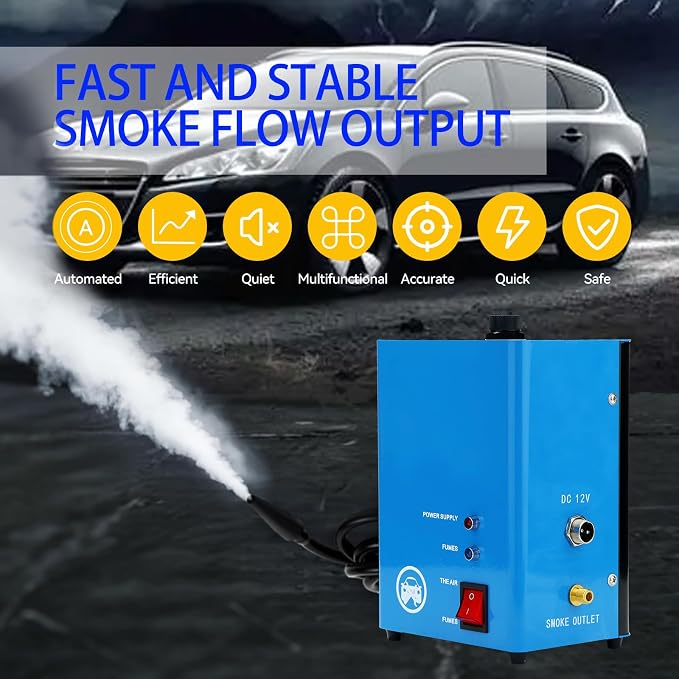 Automotive Smoke Leak Detector, Smoke Machine with Built in Air Pump Pressure Gauge, 12V DC Smoke Leak Detector, Diagnostic Leak Tester Tools for Car, EVAP, Vacuum, Fuel and More Leak Testing