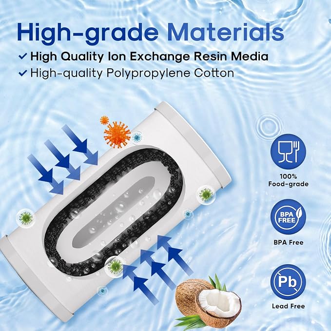 ICEPURE 5 Micron 10" x 4.5" Whole House Sediment and Iron Manganese Resin Water Filter Compatible with GE FXHTC, GXWH40L, RFC-BBSA W50PEHD Whirlpool WHKF-GD25BB GXWH35F GNWH38S Dupont WFHD13001, 2PACK