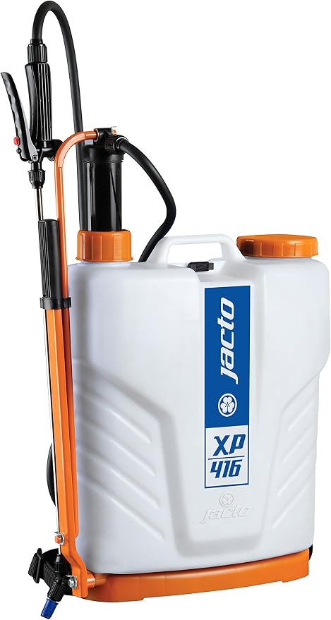Jacto XP-416 Backpack Sprayer - 4-Gallon Professional-Grade, Lightweight & Ergonomic with High-Pressure Performance, Translucent White