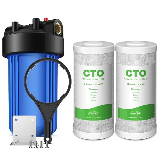 SimPure DB10P Filter Housing and 5 Micron 10" x 4.5" CTO Carbon Filters