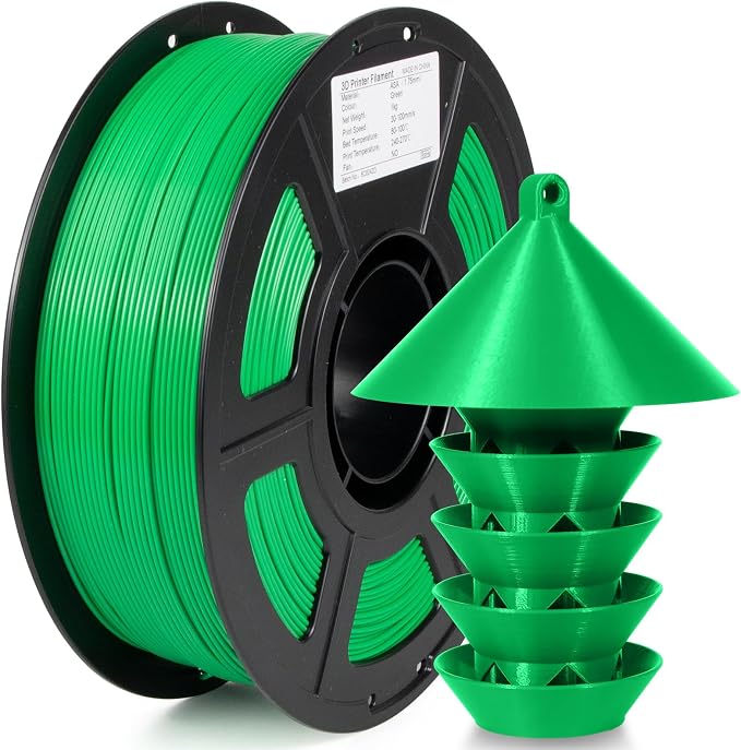 ASA Filament 1.75mm, UV/Heat Resistant/Weather Resistant ASA 3D Printer Filament, Perfect for Printing Outdoor Functional Parts, Green Filament 1kg(2.2lbs) Spool