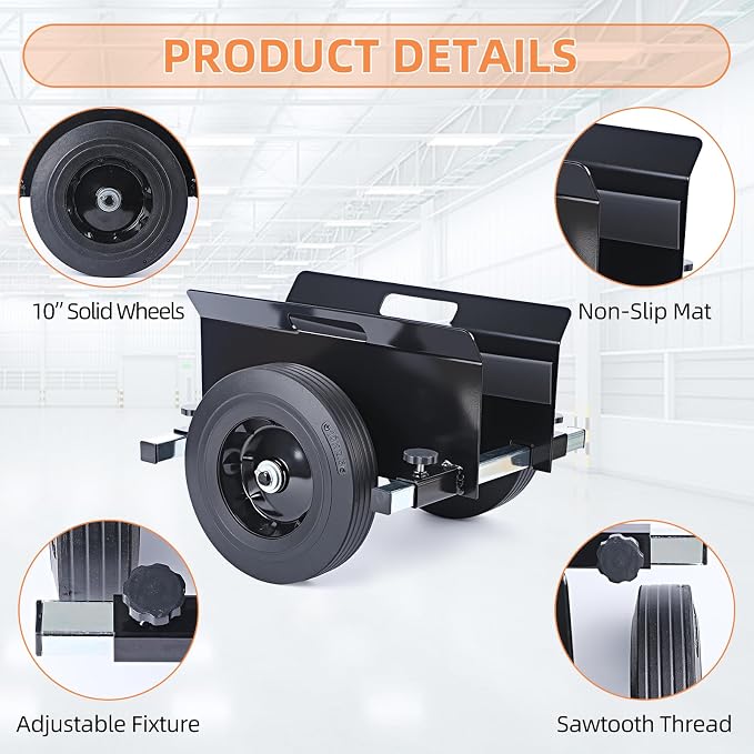 Heavy Duty Panel Dolly 1100LBS Capacity Door Cart with 10" Solid Rubber Wheels,Adjustable Clamp Panel Cart with Handle, All Terrain Slab Dolly for Drywall Sheet Heavy Material-Black