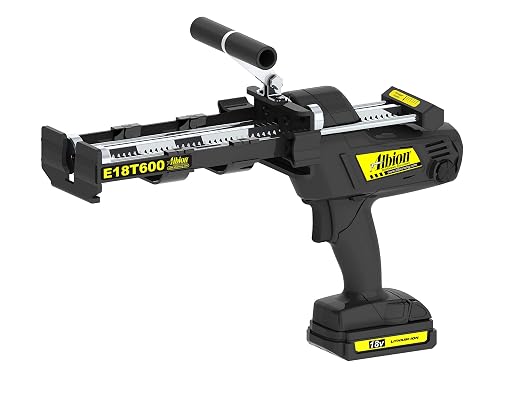 Albion Engineering E18T600 600 Series Cordless Multi-Component Cartridge Epoxy Adhesive Gun, 18V, 1:1 Ratio (300 x 300 ml) & 2:1 Ratio (300 x 150 ml)