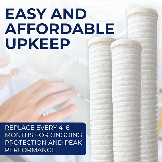IPW Industries Inc. - 5-Micron Grooved Polypropylene Sediment Replacement Filter & Scale and Corrosion Inhibitor - Compatible with Tankless Water Heaters & Whole-House Water Filtration