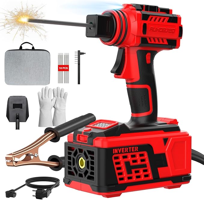 Portable Welding Machine 110V AUHOBJEQ – Fast Plug & Play Cable Storage, Low-Center Gravity Grip, LED Light & Digital Display for Precision, Lightweight Handheld Arc Welder