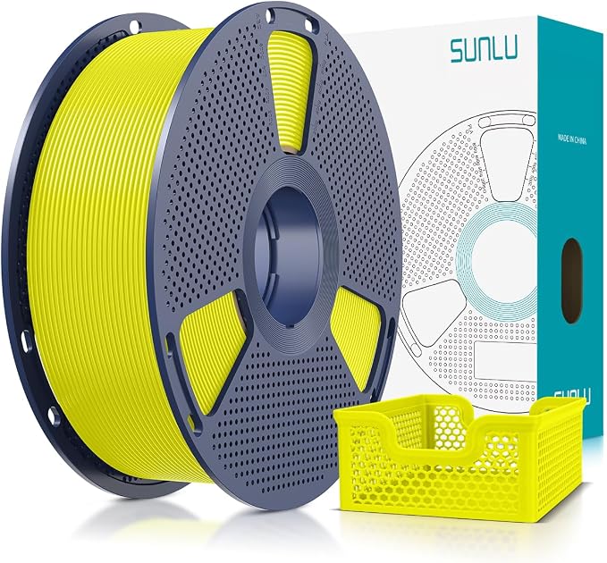 SUNLU Upgrade PLA+2.0 3D Printer Filament, High Speed PLA Plus Filament 1.75mm, 30mm/s - 600mm/s Print Range, Tougher and Stronger, Dimensional Accuracy +/-0.02mm, 1KG Spool(2.2lbs), Yellow