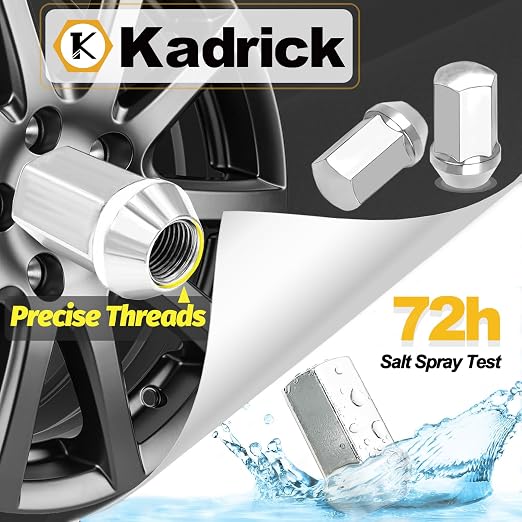 Kadrick 24pcs 14x1.5 Stock Lug Nuts 1.75 inch(45mm) Height 7/8" Hex(22mm), One-Piece Design Factory Wheel Lugnuts Compatible with Silverado & Tahoe GMC Sierra 1500 Buick Dodge Cadillac 6 Lug Wheels