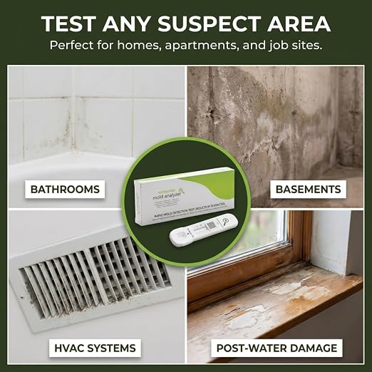 Mold Analyzer, Easy Professional Mold Detection Kit, 1 Pack | Easy At-Home Mold Detection, Fast, Accurate 10-Minute Results, DIY Testing Kit for Homes, Apartments, Bathrooms, HVAC & More