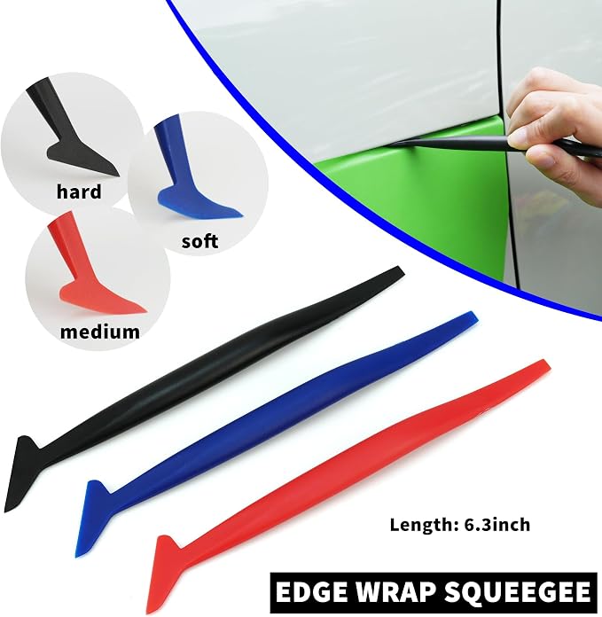 Umaki Vehicle Vinyl Wrap Tool Kit, Window Tint Application Kit, Car Window Film Install Kit, with Window Squeegee, Plastic Squeegee, Edge Wrap Squeegee, Retratable Knife & 9mm Blades, Razor Cutter