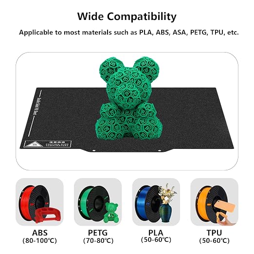 Upgraded Kobra 2 PEI Build Plate, 3D Printer Double Sided Black Textured PEI Platform for Anycubic Kobra 2 Neo/Kobra 2 Pro/Kobra Neo/Kobra/Kobra Go 230x230mm