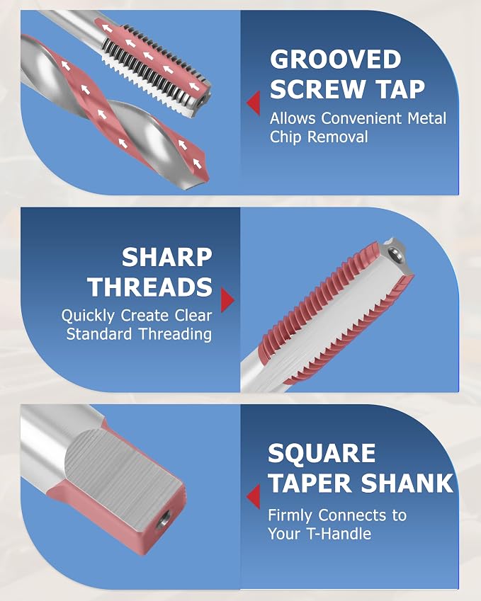 DAYUAN Helicoil Thread Repair Kit SAE Metric, HSS Drill Heli Coil Repair | 320Pcs, SAE & Metric Sizes，135° Split-Point HSS Drill Bits，Stainless Steel Inserts，Repairs Stripped Threads
