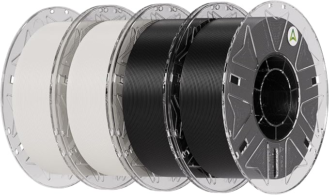 Creality PLA Filament 1.75mm Bundle 4KG, Hyper RFID 3D Printer Filament PLA for High Speed 30-600mm/s, Support CFS, Fits for Most 3D Printers (Black&Black&White&White)