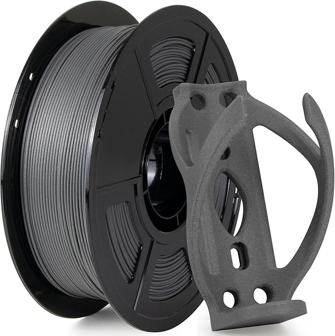 IEMAI PETG Glass Fiber Filament 1.75mm Matte Gray 1kg, Reinforced PETG-GF 3D Printer Filament for High Stiffness, Heat Resistance, Dimensional Stability & Low Warpage