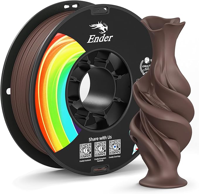 Creality Matte PLA Plus Filament 1.75mm, Low Warping, Minimal Layer Lines, Dimensional Accuracy +/- 0.02mm, 1kg (2.2lb) 3D Printer PLA+ Filament, Matte Dark Brown
