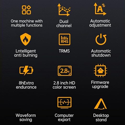 Handheld Digital Oscilloscope, 3 in 1 Oscilloscope, Multimeter and Generator, Channel 10MHZ Bandwidth, 2.8" LCD Screen, Voltage/Current Test