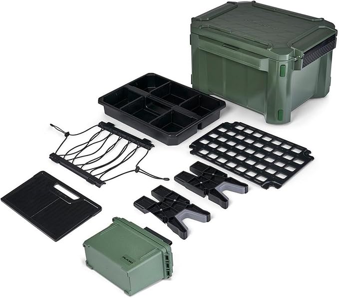 Plano GoNow Hunt Kit Waterproof Field Box System with Gun Cleaning Rest, MOLLE Board, Ammo Box, Modular Storage Organizer for Hunting Gear, Olive Drab