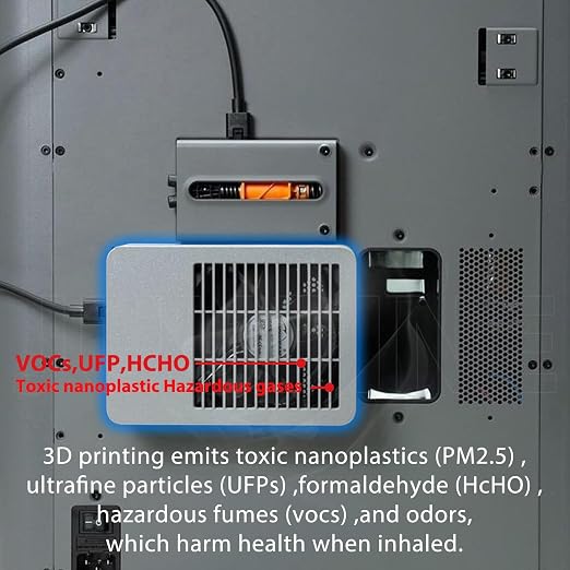 Original Bamboo P2S External Exhaust Fan + Replacement HEPA+Activated Carbon P2S Filter –P2S External Exhaust Fan kit Smart Auto Mode, Reduces UFPs, VOCs & Odors Upgrade P2S Air Filter System