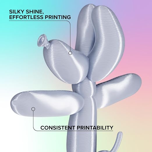 Polymaker Panchroma Silk PLA Filament 1.75mm for 3D Printing, 1kg, Silver | Neatly Wound, High-Gloss Finish PLA, Easy Print & Smooth Feeding, Compatible with Bambu Lab & Most 3D Printers