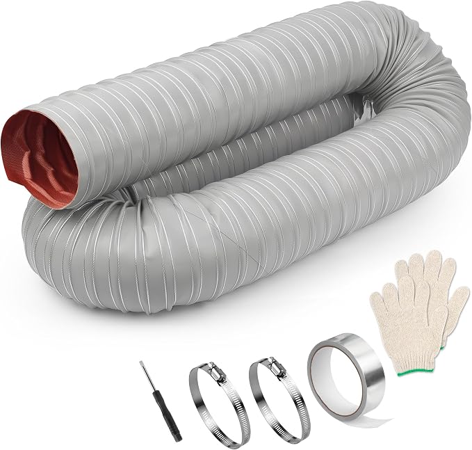 NOWBALL 4in Automotive Air Duct Hose, Length 3 Meter-10ft, 4" Silicone Flexible Cooling Ducting, 101mm High Heat Brake Exhaust Hose for Car, Garage, Dryer Air System Gray