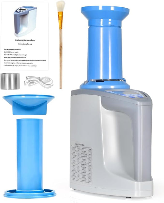 Digital Grain Moisture Meter, Accurate Moisture Testing for Wheat, Corn, Rice for 24 Kinds of Grains, Quick Reading with LCD Display, Multi-point calibration & error correction for Agricultural Use