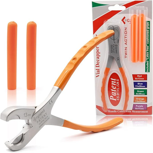 Cynamed Twin Action Decapper Pliers - Perfect for Decapping 13mm and 20mm Crimped Vials and Bottles
