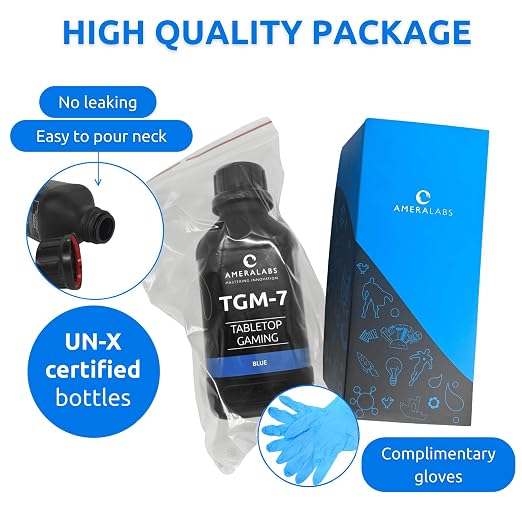 TGM-7 3D Printing Resin for Tabletop Miniatures – Tough, High Resolution, Low Odor, Fast Curing (Blue, 1 kg)