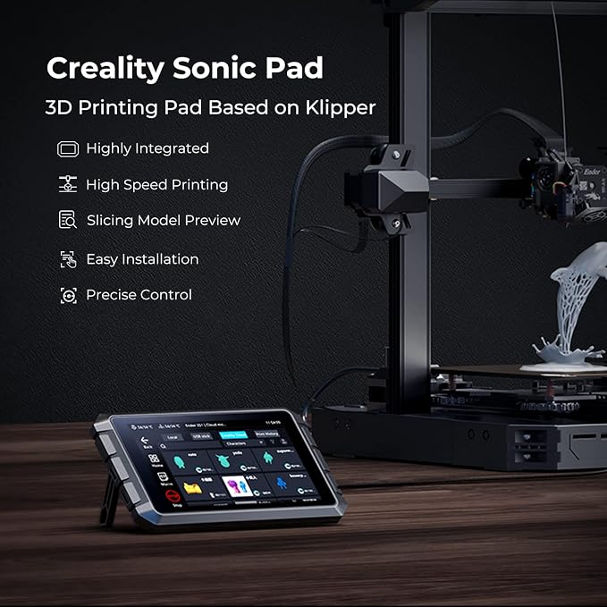 Creality Sonic Pad 7 Inch Touchscreen, Powered by Klipper Firmware for Increased 3D Printing Speed and Smart Control Perfect for Ender 3 V3 SE, Ender 3 Pro, Ender 3 V2, Ender 3 S1 Series 3D Printers