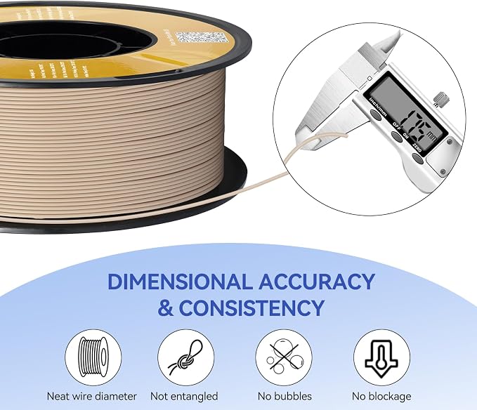 Kingroon Matte PLA Filament 1.75mm 3D Printer Filament Matte Filament 1kg Dimensional Accuracy +/- 0.02 mm (Matte Skin)