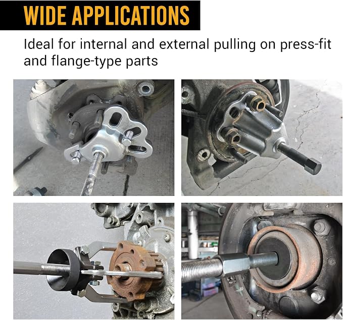 EWK 9-Way Slide Hammer Puller Set, 5 lb Slide Hammer Wheel Hub Puller CV Axle & Rear Axle Bearing Remover, Front Wheel Hub Dent Puller Kit for Bearings Bushings Seals Gears