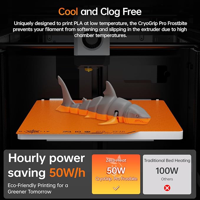 BIQU Cryogrip Pro Frostbite Matte Orange Cold Build Plate for Bambu-Lab P1S/P2S/P1P/X2D/X1C/X1E/A1 3D Printer 257x257MM Double-Sided Upgrade Room Temperature Print Removable Surface Platform