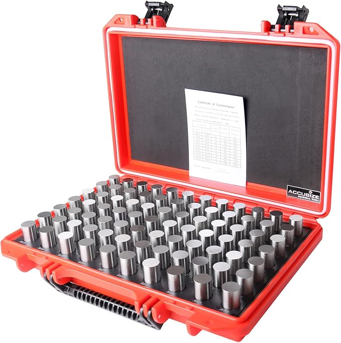 Accusize Industrial Tools 82 Pc 0.751'' To 0.832'' plus Pin Gauge Set, Class Zz, 2'' Overall Length, P5(+) | 82 Pc, Class ZZ, Plus Tolerance, 2" OAL, Steel, Electro-Etched Sizes