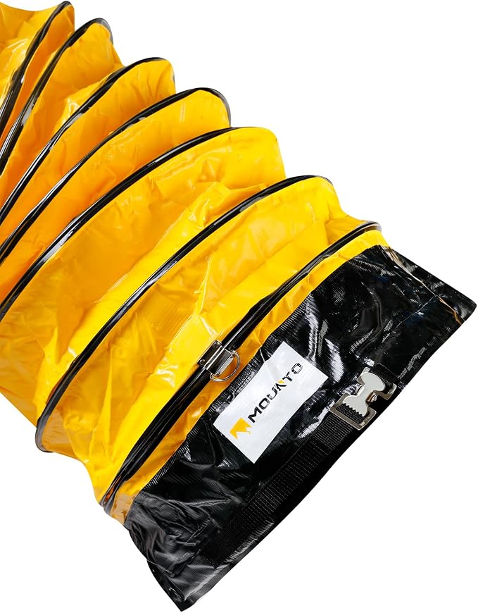 MOUNTO 25FT PVC Flexible Duct Hosing for Exhaust Fan (16inch w/o bag)