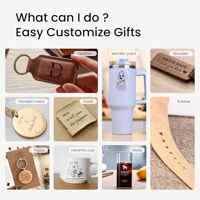 LONGER Ray5 Mini Laser Engraver, 2.5W Portable Laser Engraving & Cutter, 0.04mm Ultra Precision for Wood, Acrylic, Leather, DIY & Beginner Friendly, 140x130mm Work Area, WiFi Compatible