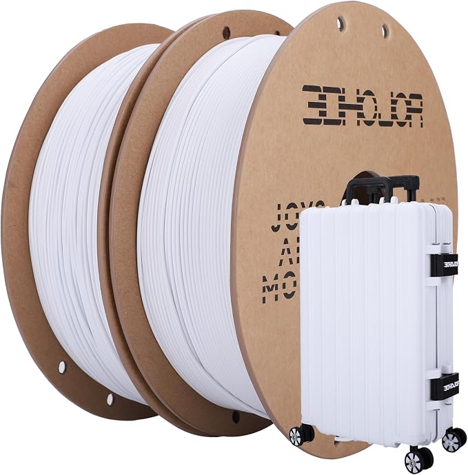 3DHoJor PLA Pro PLA+ Filament 1.75mm 3D Printer Filament Bundle 1kg*2 (4.4lbs) Dimensional Accuracy +/- 0.03 mm-2 Pack Cold White